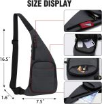 Peicees Sling Bag for Men Women Shoulder Bag Backpack Strap Pockets Chest Bag for Running Hiking Camping Exercise Outdoor - Image 4